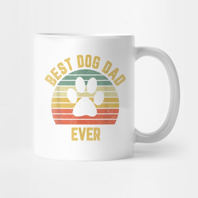 Best Dog Dad Ever Paw Print Vintage by Suchmugs